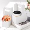 Bakbania 2 Cup Drink Carrier with Handle,20 Pack Paperboard Cup Holder,Rectangle Floral Wrap Packing Boxes Flower Gift Bags for Hot and Cold Drink Holder,Food Delivery(White) view 4