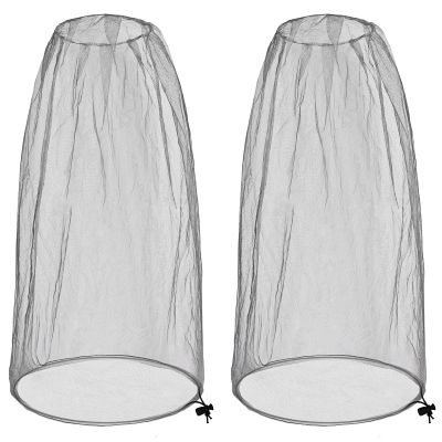 2 Pack Ultra Large Mosquito Net 42x25 Inches Mosquito Head Net Oversized Insect Netting Bug Fits Most Hats for Gardening Hiking Fishing Traveling(Gray)