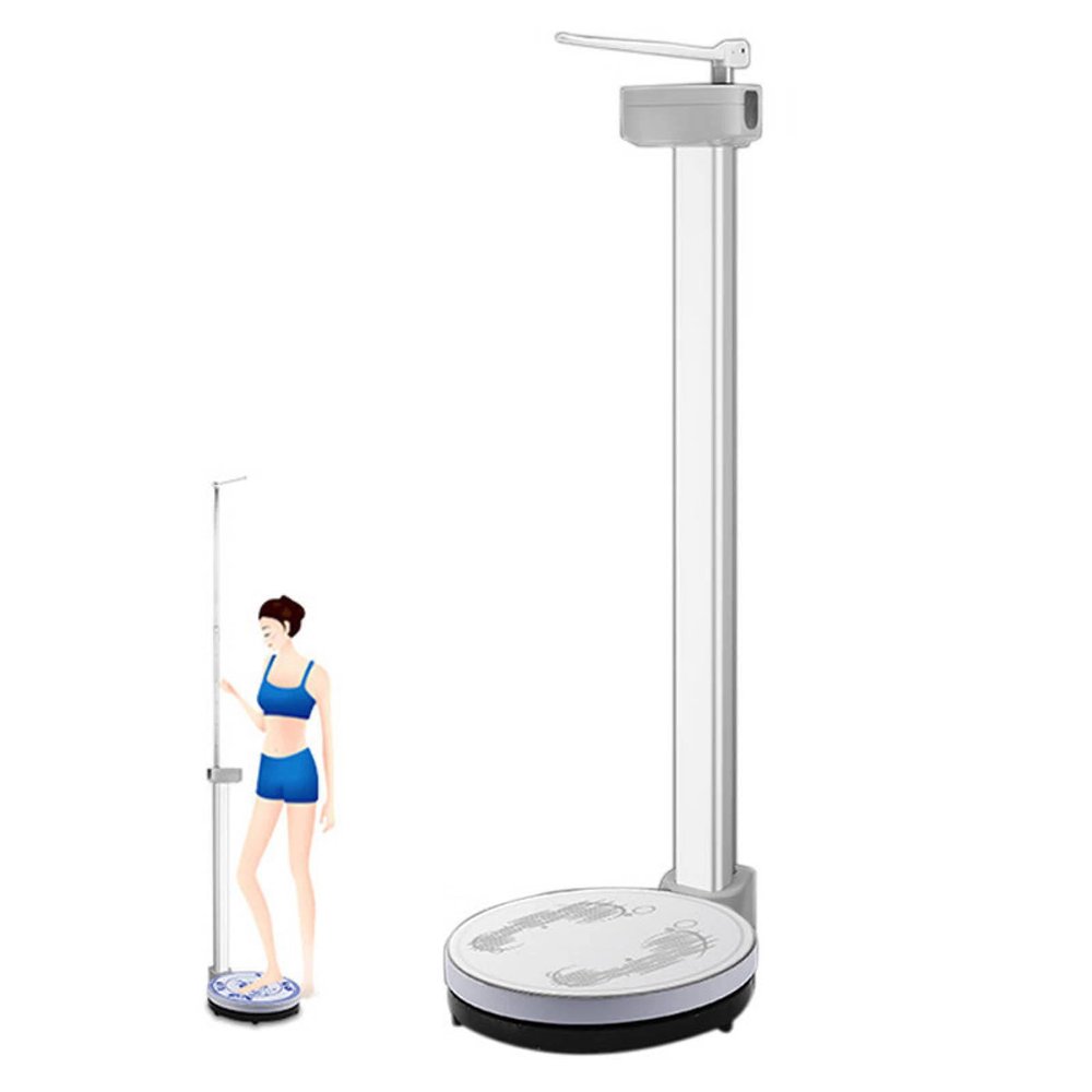 ZOCWJK Electronic Scales, Height and Weight Scale, Eye Level Digital Physician Scale, Weight: 3-200kg, Height: 83-210cm,Easy to Read LED, Voice Broadcast,A (A