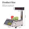 ZOCWJK Digital Price Label Printing Scale, Digital Barcode Weighing Scales, Price Computing Scale Commercial Digital Counting Scales for Supermarket/Retail Store/Warehouse (30kgwithpole view 4