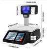 ZOCWJK Digital Price Computing Scale, 2 Roll Label Thermal Printer, Label Printing Scale Bar with Vertical Bar, Double Sided LCD Display,D (A view 3