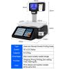ZOCWJK Label Printing Scales, Commercial Digital Price Computing Scale with Double-Sided Pole Display Electronic Balance Label Printing Scale Cash Register (Gun+Cash Box view 3