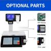 ZOCWJK Label Printing Scales, Commercial Digital Price Computing Scale with Double-Sided Pole Display Electronic Balance Label Printing Scale Cash Register (Gun+Cash Box view 4