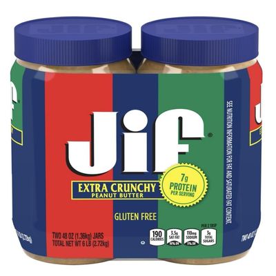 Jiif Extra Crunchy Peanut Butter Twin Pack 2-48 Ounce Jars