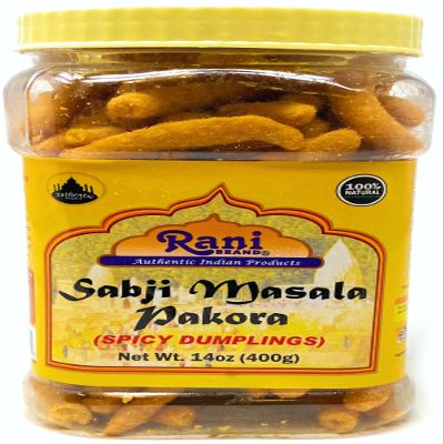 Rani Sabji Masala Pakoda (Plain Spicy Dumplings) 14oz (400g) PET Jar ~ All Natural | Vegan | No Preservatives | No Colors | Gluten Friendly | Indian Origin