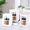 Bakbania 24 Pack Paper Gift Bags with Window,9.8 x 7.1 x 5.1 Inch Kraft Shopping Bouquet Gift Bags with Handle for Birthday, Weddings, Festival Party(White) view 3