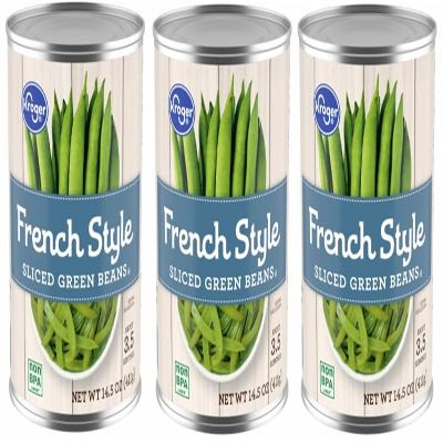 Canned French Style Sliced Green Beans (Pack Of 3 Cans) 14.5 oz. Each