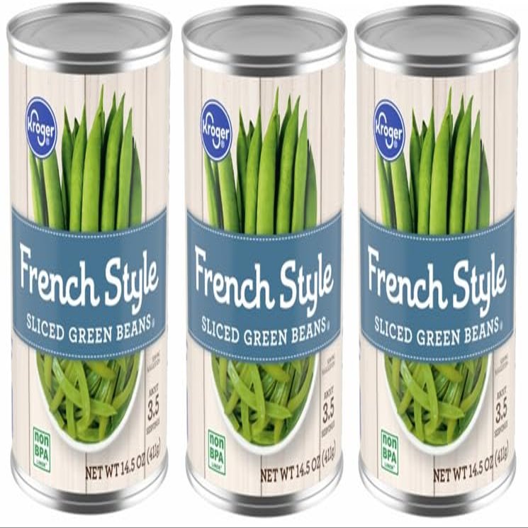 Canned French Style Sliced Green Beans (Pack Of 3 Cans) 14.5 oz. Each