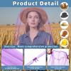 Oversized Mosquito Net 42 x 25 Inches Ultra Large Mosquito Head Net Face Neck Fly Mesh Netting Fits All Hats for Outdoor Camping Hiking Fishing Gardening Safari(Light Purple) view 3