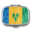 Saint Vincent Grenadines Flag Textured Pill Case, Small Pill Box, Pill Organizer for Vitamins Medication view 1