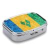 Saint Vincent Grenadines Flag Textured Pill Case, Small Pill Box, Pill Organizer for Vitamins Medication view 3