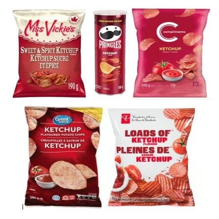 5 Canadian Ketchup Chips Assorted (Made In Canada)