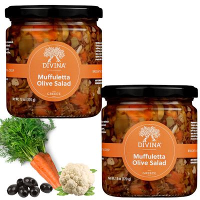 DIVINA Muffuletta Olive Salad, 13 OZ, (2-Pack)