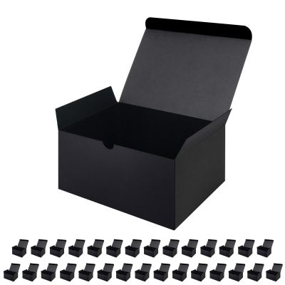 JINMING 30 Gift Boxes 7.5x5.5x4 Inches, Matte Black Gift Boxes Bulks for Mother's Day, Father's Day, Party, Birthday, Groomsman Proposal Boxes for Light Gifts