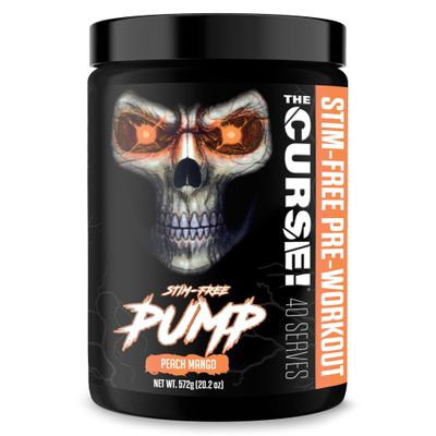 JNX SPORTS The Curse! Pump Pre Workout Powder - Stim-Free Pre Workout Caffeine Free, L-Citrulline,Beta-Alanine & Nitric Oxide Booster (Peach Mango, 40 Servings)