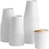 10 oz Disposable Coffee Cups with Flat Lids and Sleeves Combo BONUS - Stirrers White Paper Hot Cups with Lids (1000 Sets) view 2