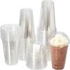 20 oz Clear Plastic Cups with Dome Lids and FREE Straws Crystal Clear PET Cup and Dome Lid with Hole for Cold Drinks To Go Iced Coffee Juice Soda Bubble Boba Tea Smoothie (200 Sets) view 3
