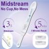 Amplim Midstream Pregnancy Test Stick, HCG Early Detection 6-Days Sooner, Extra Sensitive 10 MIU/mL 99.99% Accurate Result, 2-Sec Easy Home Tests, 10 Pack view 3