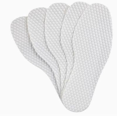10 Pairs Disposable Breathable Thin Insoles Sweat Absorbing Shoe Pads Barefoot Insoles Disposable Wood Pulp Insole Feet Solution Odor Eliminator Insole for Hiking Running (39 Code)