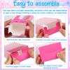 24 Pcs Hot Pink Girl Party Boxes Pink and Blue Doll Party Gift Goodie Boxes Princess Party Candy Treat Boxes Blue Birthday Let's Go Bachelorette Party Decor for Girl Birthday Bridal Shower Party view 4