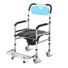 Shower Chair Stool with Arms and Back for Elderly, Adjustable Waterproof Bedside Commode Toilet Chair with Removable Bucket, Portable Folding Bathroom view 1