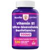 Benfotiamine 500mg, 120 Vegetarian Capsules - Fat Soluble Vitamin B1 Thiamine Supplement - 3rd Party Tested, Vegan, Non-GMO, Gluten Free view 1