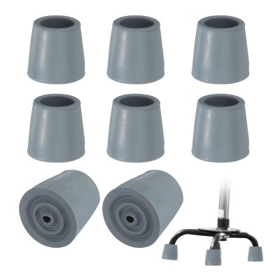 PATIKIL Quad Cane Tips 1 Inch, 8 Pcs Non-Slip Rubber Walking Cane Accessories Replacement Foot for Standing Stick Women Men Seniors, Gray(Style 1)
