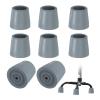 PATIKIL Quad Cane Tips 1 Inch, 8 Pcs Non-Slip Rubber Walking Cane Accessories Replacement Foot for Standing Stick Women Men Seniors, Gray(Style 1) view 1