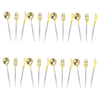 Party Cutlery Set 24pcs Disposable Plastic Spoon Fork Cutter