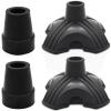 DORANMI 7/8' Self-Standing Walking Cane Tips 4 Pack Set, No-Slip Cane Replacement of Black Rubber Tips, Heavy Duty Walking Stick Base, Anti Skid Cane Foot for Stability Crutch Accessories (7/8 INCH) view 1