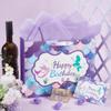 SOFPLATE 1 Set Mermaid Party Bags Unisex Scale Gift Bag 13x10.2x4.7in Large Purple Ocean Themed Dreamlike 1Pc Card 3 Sheets Wrapping Paper Birthday Packet for Party Favors Shower Present Supplies view 3