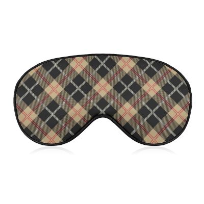 VTHXLOI Red and Brown Tartan Pattern Sleep Eye Mask Blocks Light Cover Eyeshade for Men Women