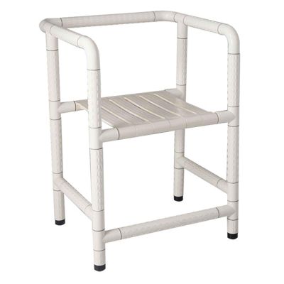 Eligible Shower Chair for Inside Shower, Waterproof Shower Stool for Inside Shower with Free Grab Bar,for Old Man/Pregnant Women/Disabled People Toilet Seat,White