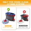 Mop Heads Replacements for OCedar RinseClean 2 Tank Spin Mop System, Mop Replace Head with 2 Microfiber Mop Head Refills, 2 Chenille Mop Pads,1 Scrub Brush, and 1 Mop Base Set Combo view 2