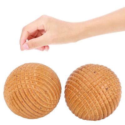 2 Pcs 1.5inch Chinese Healthy Exercise Rosewood Hand Strengthening, Beech Wood Palm Massage Balls for Relaxing Hand Exercise, Therapy, Stress Relief, Hand Massage Balls with
