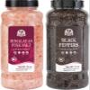 52USA Whole Black Peppercorns 18 oz + Himalayan Pink Salt (Coarse Grain) 39 oz, Salt and Pepper Grinder, Black Peppercorn Refil, Kosher Salt for Grinder Refill, Pink Himalayan Sea Salt, 2 Piece Set view 1