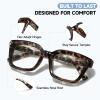 Celng Oversized Reading Glasses for Women - 3 Pack Square Blue Light Readers with Spring Hinge (Black+Leopard+Transparent, 1.0, Diopters) view 3