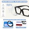 Celng Oversized Reading Glasses for Women - 3 Pack Square Blue Light Readers with Spring Hinge (Black+Leopard+Transparent, 1.0, Diopters) view 4