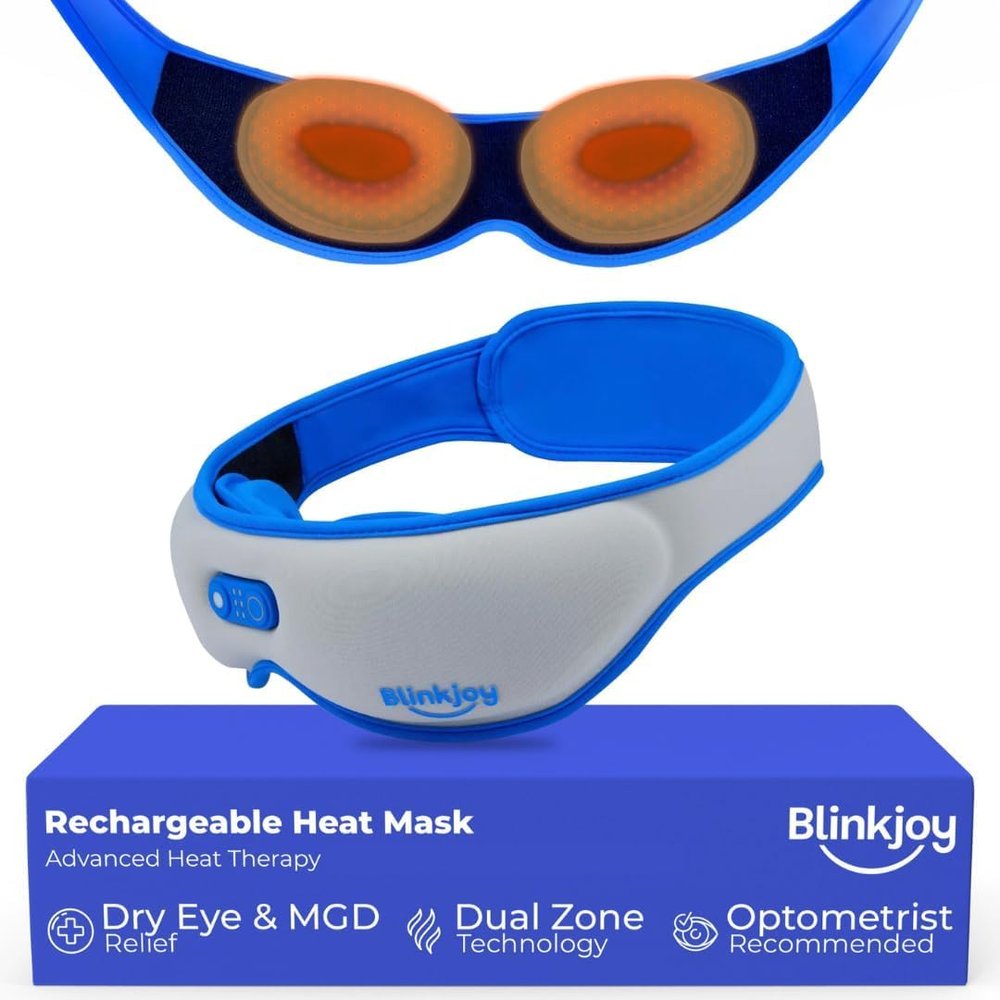 Blinkjoy Rechargeable Heated Eye Mask for Dry Eyes Cordless Warm Compress for MGD, Styes & Eye Strain Optometrist Recommended for Dry Eye Relief