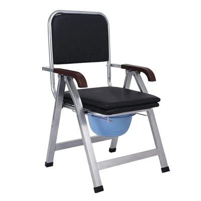 RENJJPBO Portable Folding Chair with Built-in Toilet, Commode Chair Shower Chair with Arms and Back Bedside Commode for People with Toilet Chair
