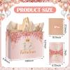 Yoirrat Rose Gold 12 & Fabulous 12th Birthday Gift Bag for Girls Large Pink Happy 12th Birthday Gift Bag with Wrapping Paper and Card for 12th Bday Decorations Party Supplies view 3