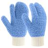 MIG4U Microfiber Dusting Gloves House Cleaning Glove for Blinds, Windows, Shutters, Furniture, and Car, Reusable Lint-Free Blue S/M view 1