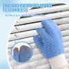 MIG4U Microfiber Dusting Gloves House Cleaning Glove for Blinds, Windows, Shutters, Furniture, and Car, Reusable Lint-Free Blue S/M view 4