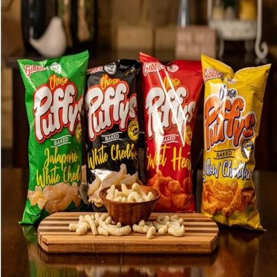 GIBBLESPUFFYS Sweet Heat,White Cheddar,Yellow cheddar,White Cheddar jalapeo. 8oz Bag puffys- QTY 4