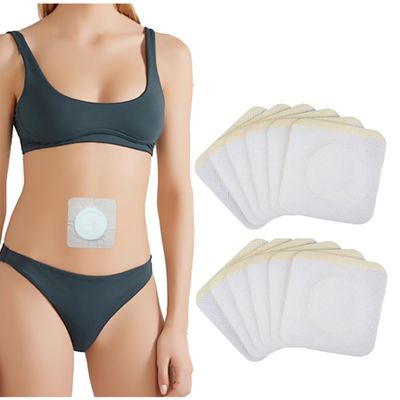 12Pcs Disposable Castor Oil Patches Belly Button 3.15x3.15 inches White