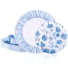 U-QE 20Pcs Blue Plastic Plates - Botanical Stripes Plates Disposable view 1