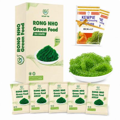 GCAP Sea Grapes Dehydrated Umibudo Seaweed | Vegan Green Caviar Superfood from Vietnam | Immune & Skin Support | 100g x 5 Packs Gluten-Free, Ready to Rehydrate