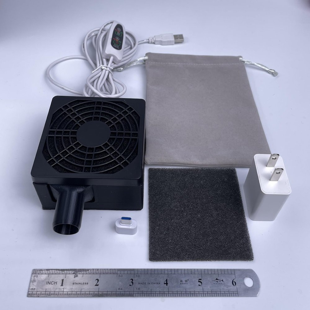 CPAP Hose Dryer with Filter & Noise-Reduction Base, High-Powered Turbo Fan for CPAP/BIPAP Tubes, USB Powered and Nearly Silent (Include Both AC Adapter and Speed Control/Timer)