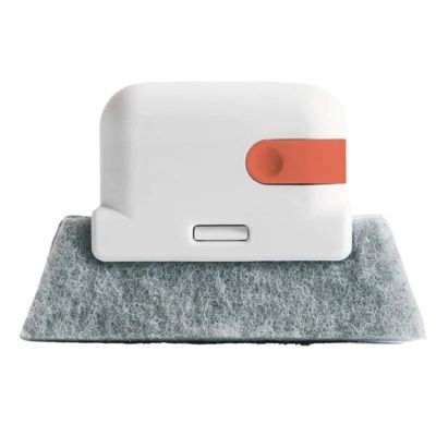 2-in-1 Groove Cleaning Tool Creative Window Groove Cleaning Cloth Cleaning Brush Windows Slot Cleaner Brush Groove Brush(Orange)