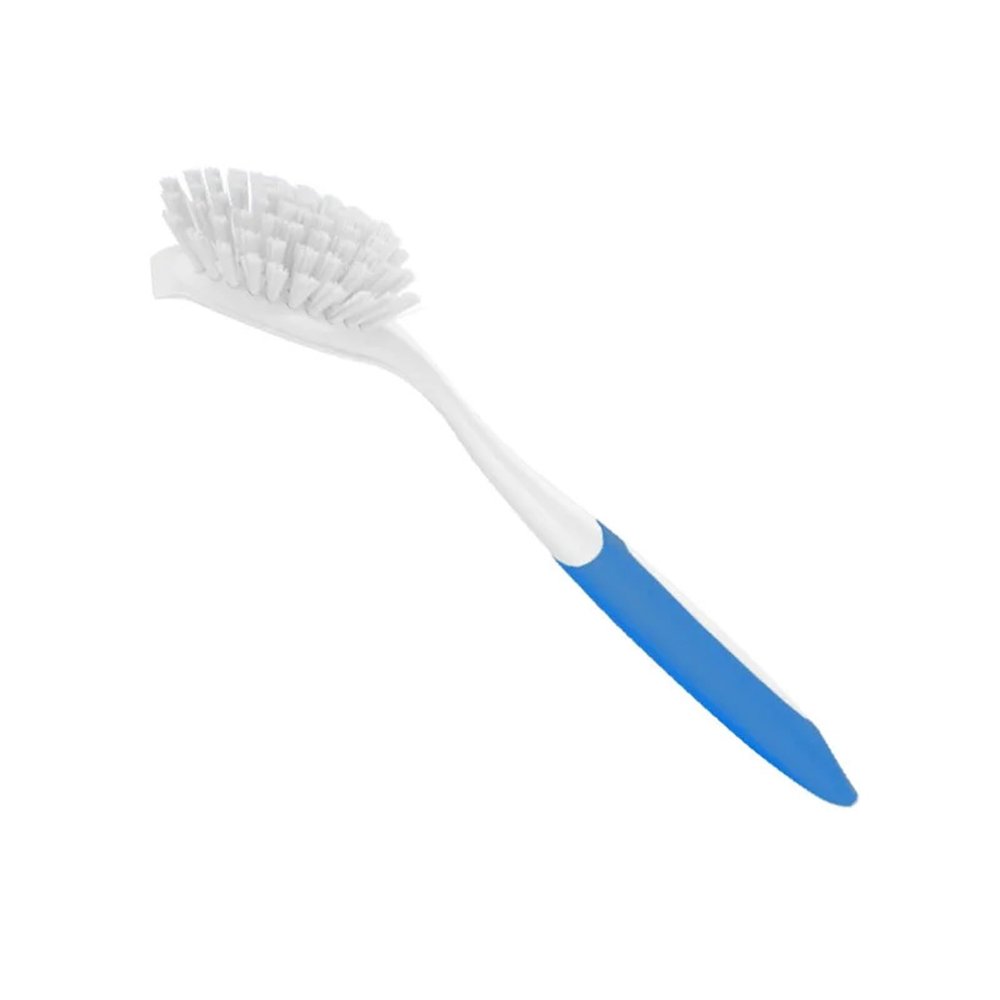 1pc Dish Brush with Handle Kitchen Scrub Brushes for Cleaning Dish Scrubber with Stiff Bristles for Sink Pots Pans(Blue)